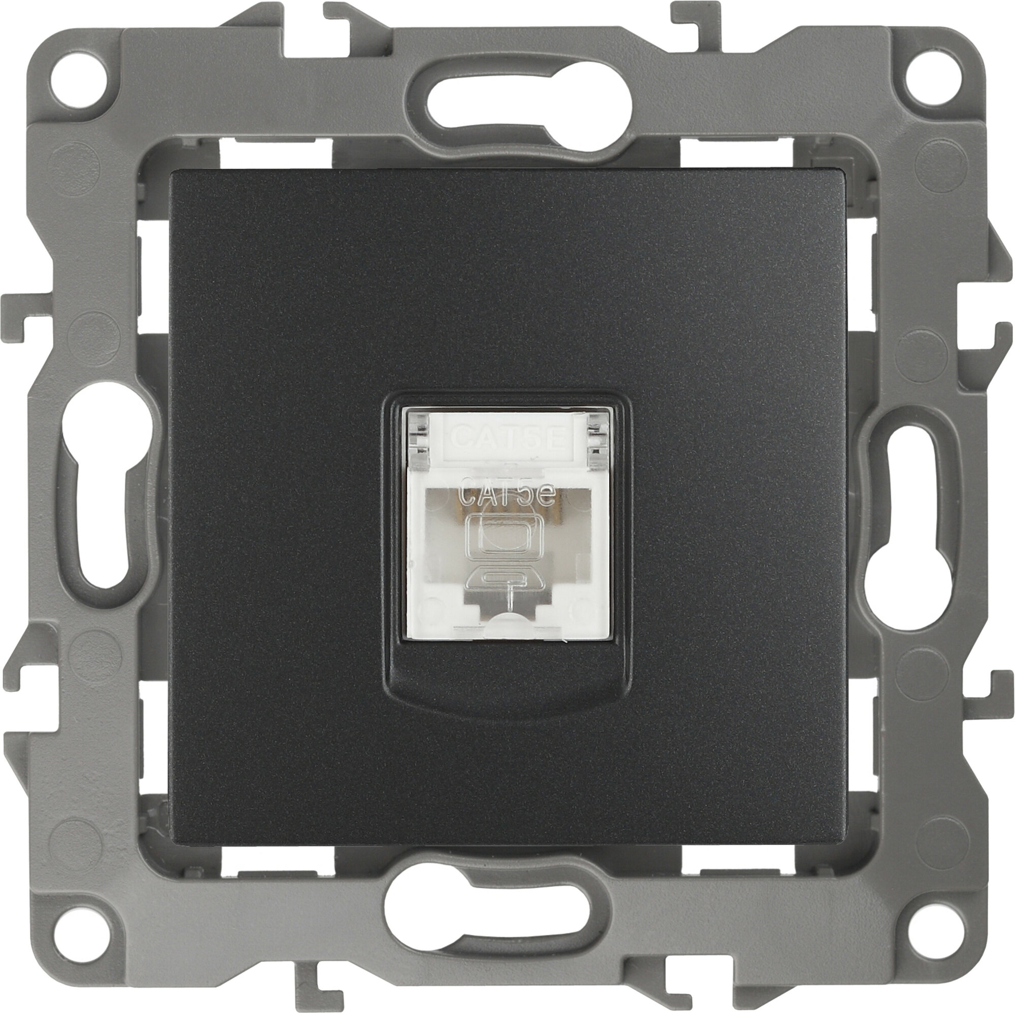 12-3107-05 ЭРА Розетка информационная RJ45, IP20, Эра12, антрацит