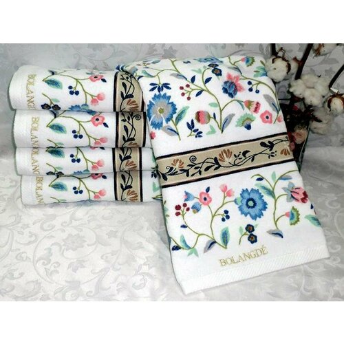 Махровые полотенца BOLANGDE василек синий 70*140+50*90