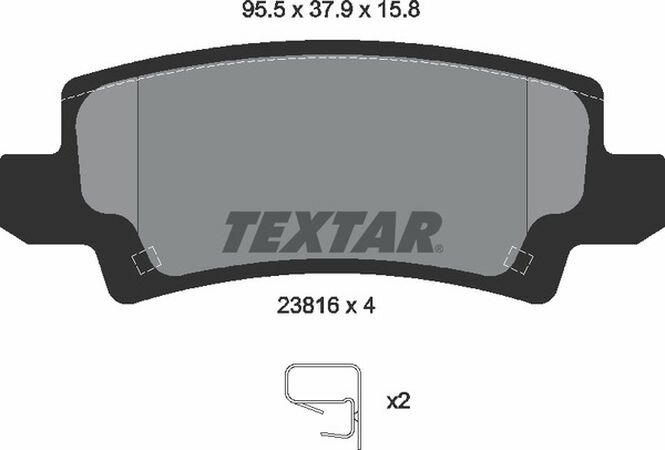 Тормозные колодки дисковые задние Toyota COROLLA 00-02,