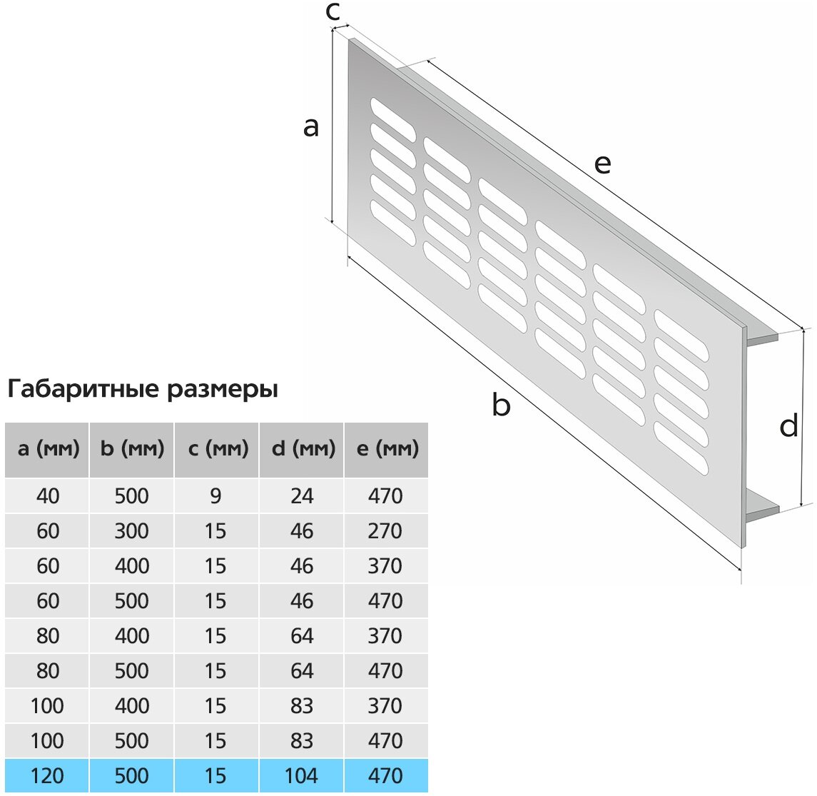 Вентиляционная решетка Благовест 120x500, серебро — фото 1