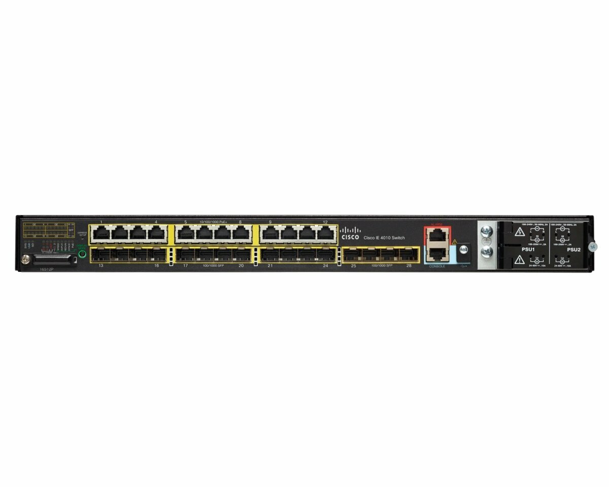 Коммутатор CISCO IE-4010-16S12P IE4010 with 12GE SFP, 12GE Copper PoE+ and 4GE SFP uplink ports