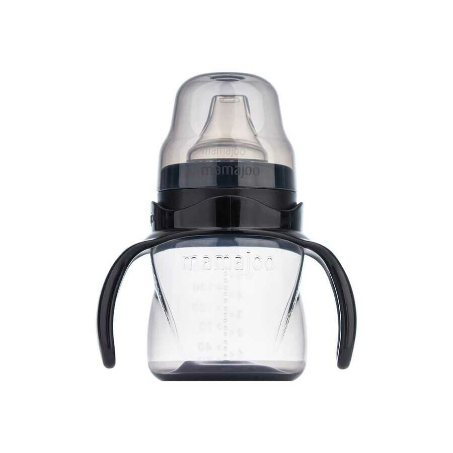 MAMAJOO - Тренировочная чашка-непроливайка с ручкой и антиколиковой соской, 160 мл Black