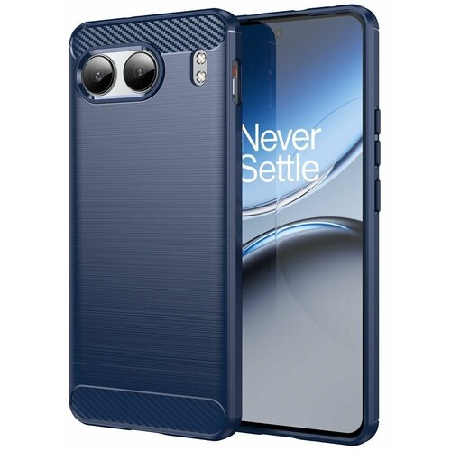 фото Чехол на oneplus nord 4 силиконовый карбон сталь синий противоударный new case