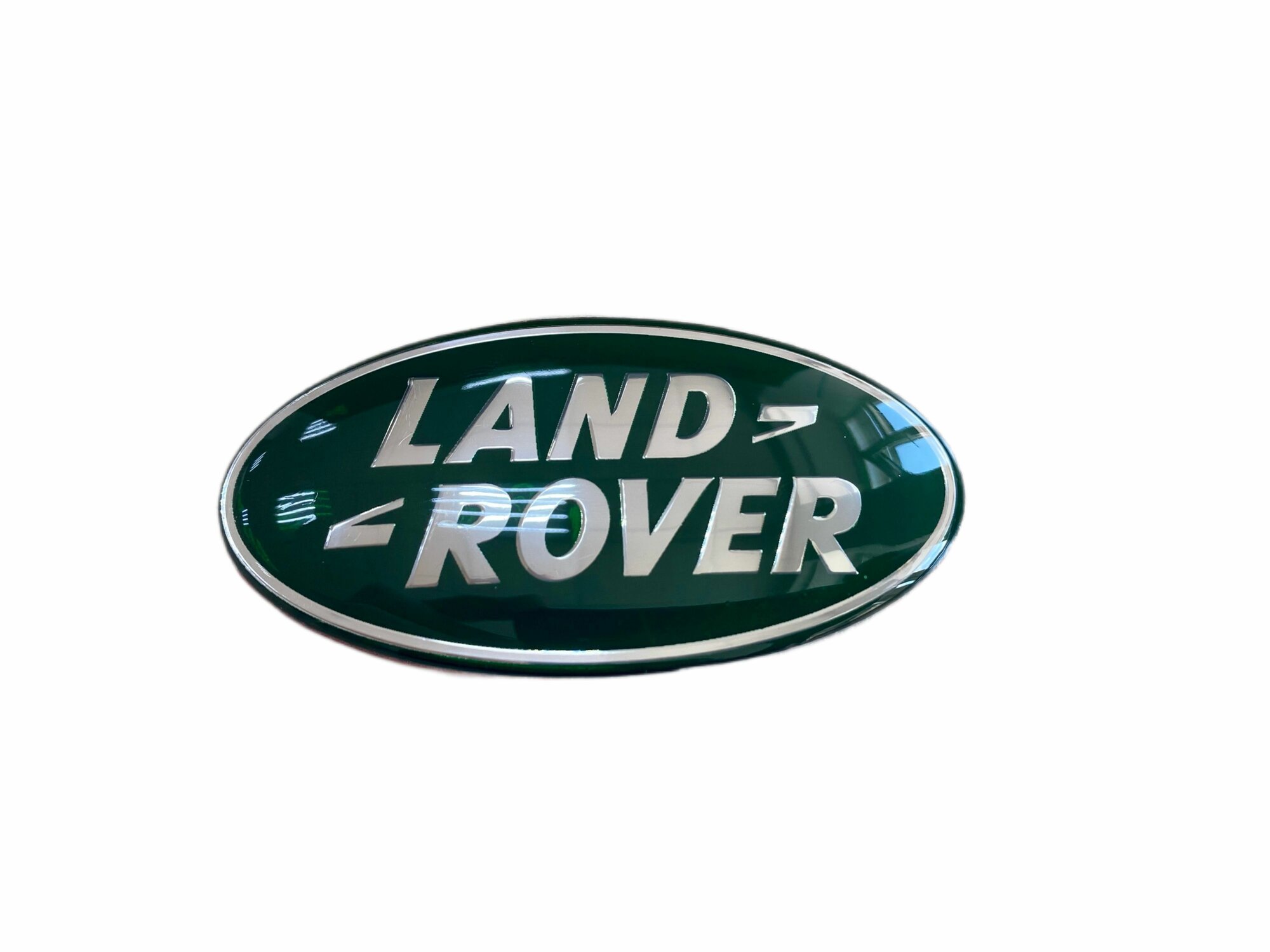 Эмблема Лэнд Ровер/Land Rover зеленая LR008213 86х42 мм. алюмний