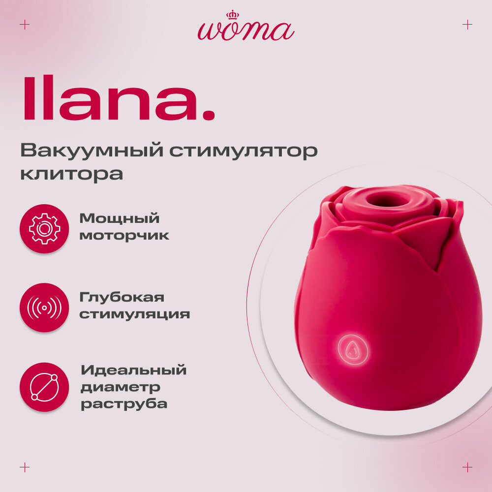 Вакуумный стимулятор Woma Ilana, для клитора и сосков, красный