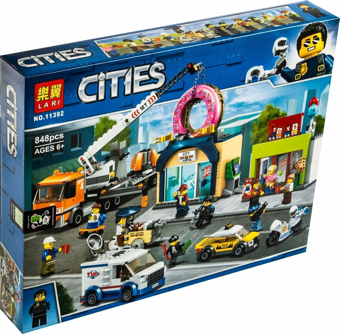 Конструктор Lari 11392 Открытие магазина по продаже пончиков, аналог Lego 60233
