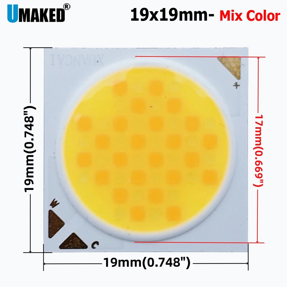 COB светодиодный чип 1311 1917 двухцветная лампа Umaked CREE 7-36Вт 12W 1411, Ra 90
