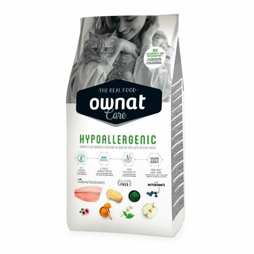 фото Ownat adult care hypoallergenic сухой корм гипоаллергенный для взрослых кошек, с рыбой, 3 кг