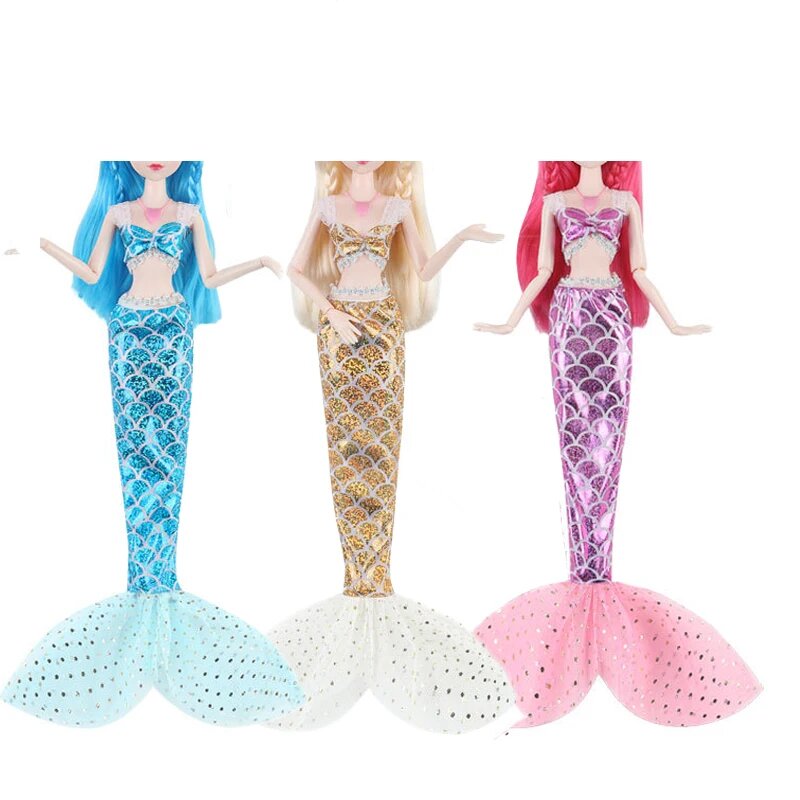 Комплект одежды для куклы Барби 1/6, платье русалки 3 sets no doll