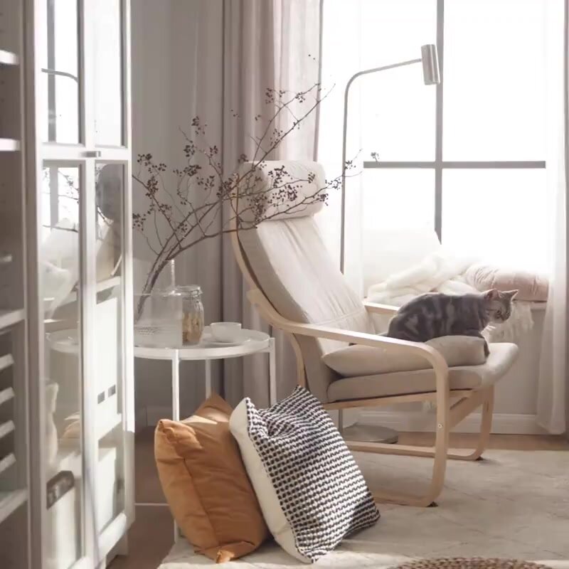 Кресло Poang IKEA. Кресло качалка Поэнг икеа березовый шпон/серый-LI — фото 1