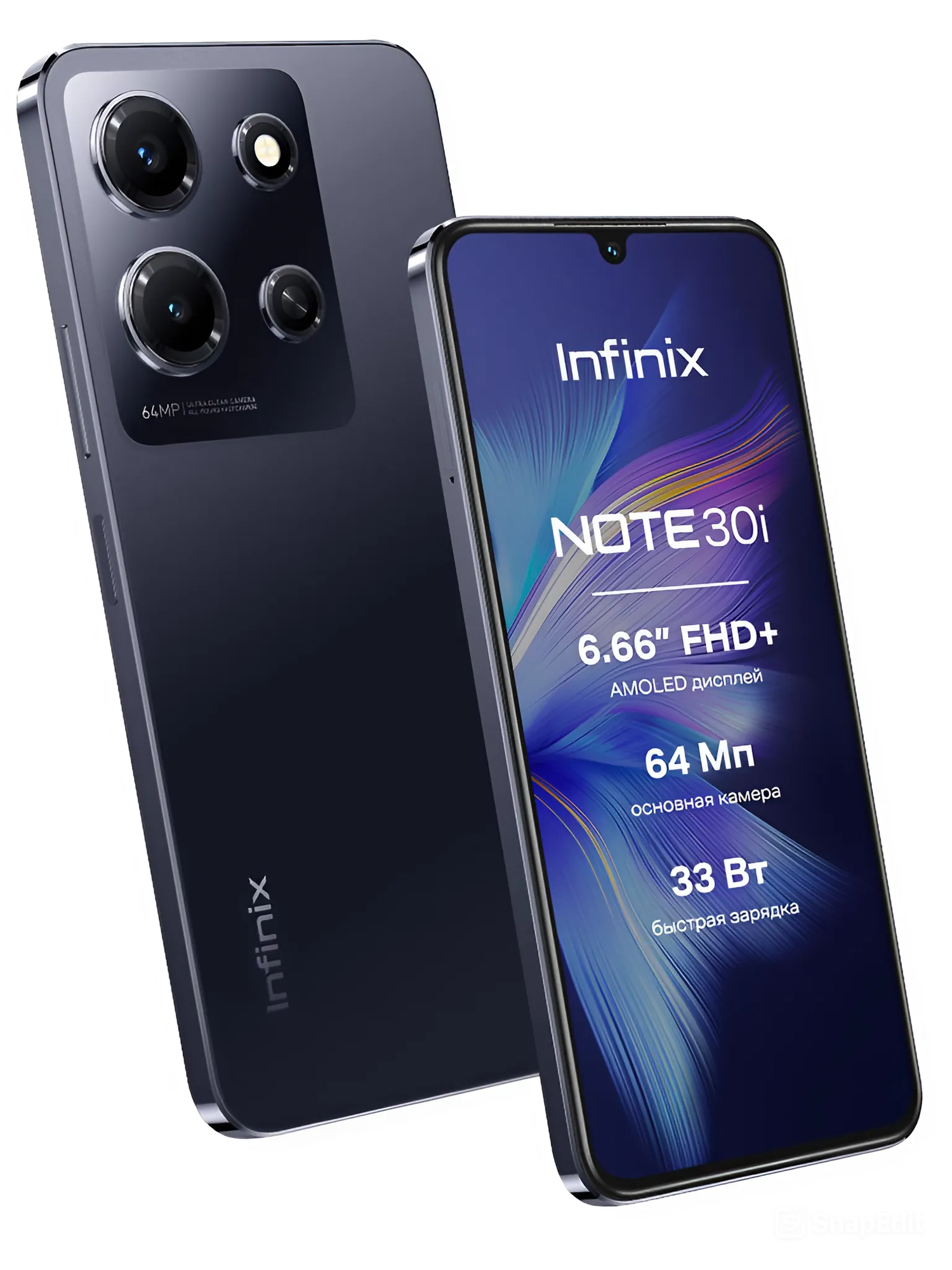Смартфон Infinix NOTE 30i 8/128 ГБ Global для РФ, Dual nano SIM, Obsidian Black