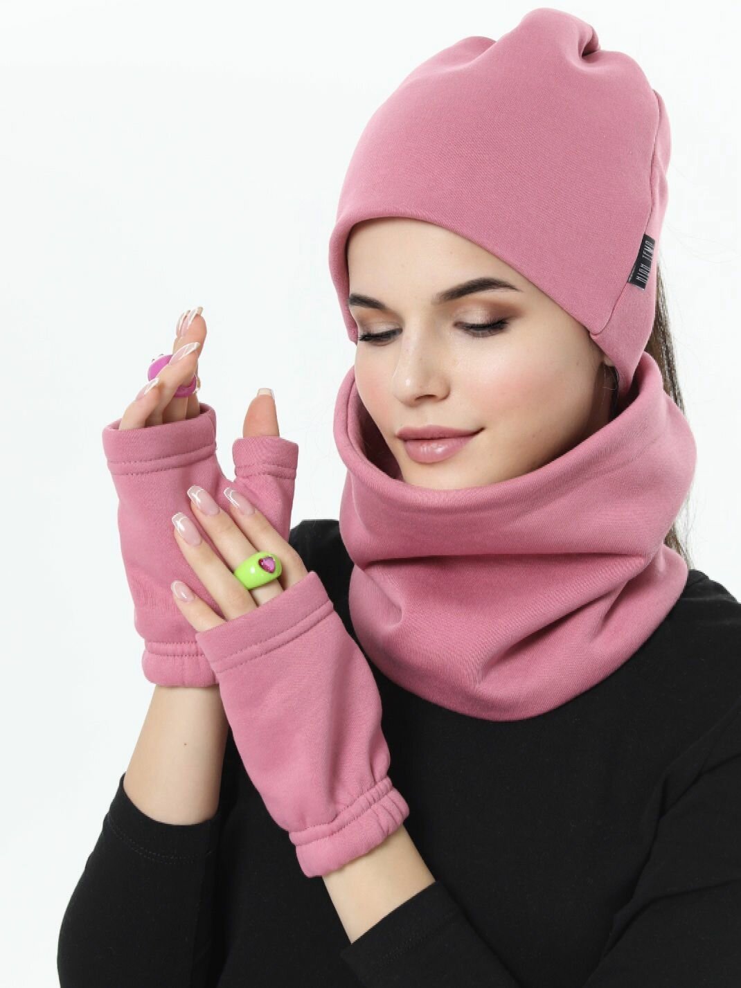 Митенки HIGH TEMP для женщин, размер ONE SIZE, розовый, красный — фото 1