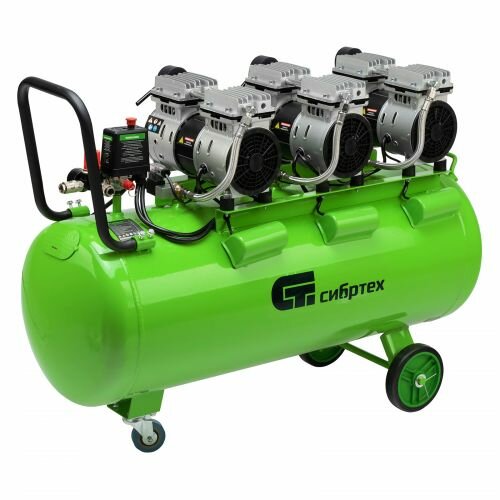 Компрессор безмаслянный малошумный Сибртех МБ 2250/100 2250 Вт 100л 400 л/мин 58008
