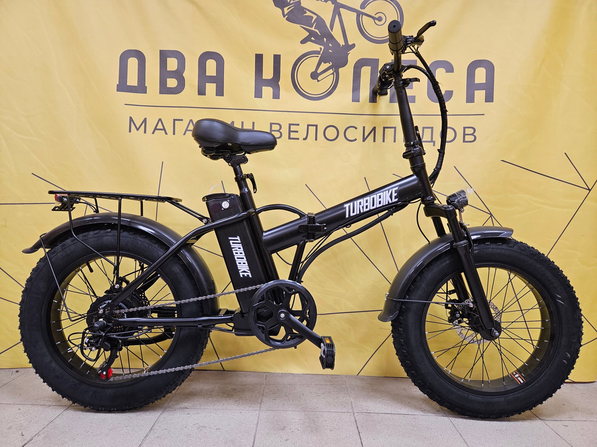 Электровелосипед 800 W 48/20, складной черный фэтбайк, новая модель
