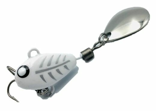 Блесна Тейл-Спиннер для рыбалки Uf-Studio Hurricane 42g #White Ghost — фото 1