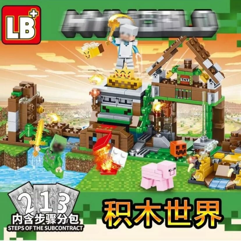 Конструктор Minecraft NO. LB113, деревня, с подсветкой, 439 деталей, унисекс