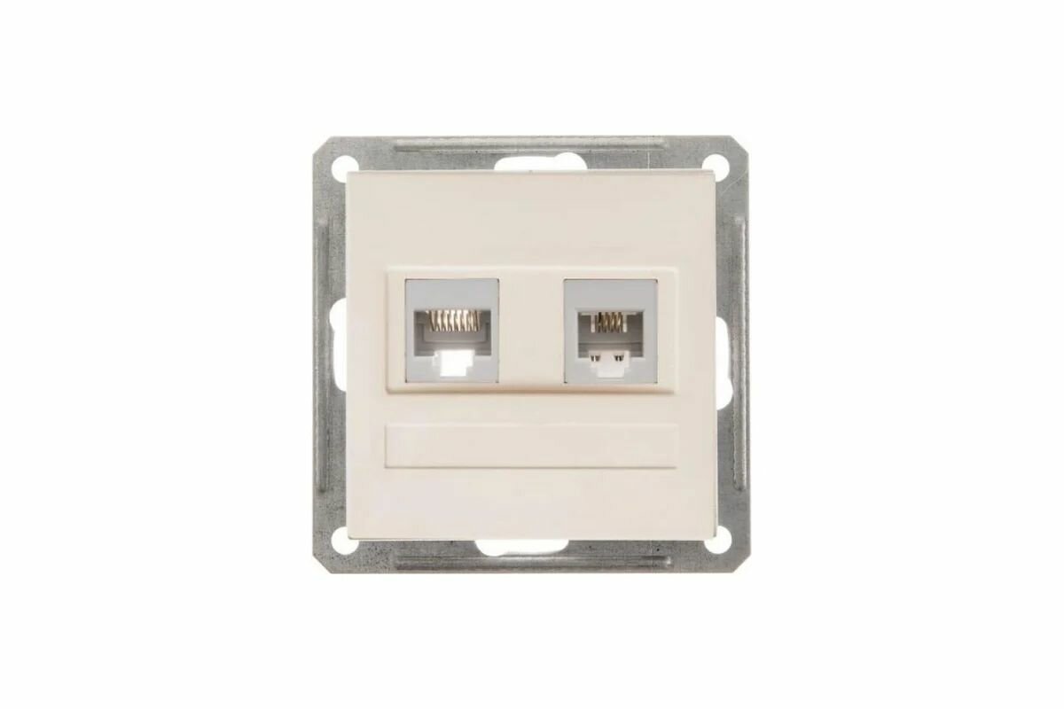 Розетка компьютерная + телефонная 2-м СП W59 RJ45 + RJ11 кат.5E 1А механизм сл. кость SE RSI-251TK5E-2-86