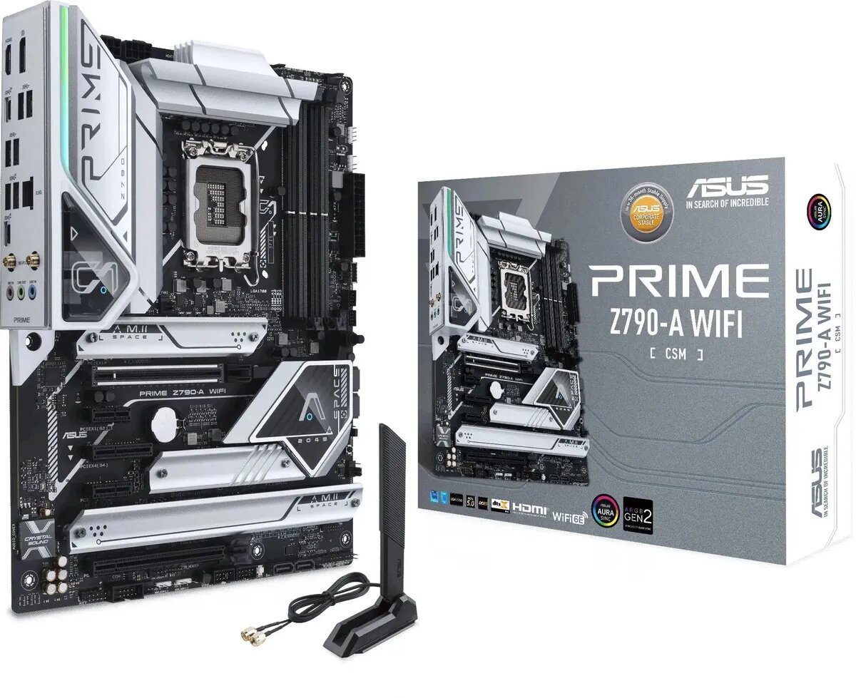 Материнская плата ASUS PRIME Z790-A WIFI (LGA1700/Z790/4xDDR5/4xPCI-Ex16/1xPCI-Ex1/4xM.2/SB/GLAN/Wi-Fi/BT/DP/HDMI/ATX)