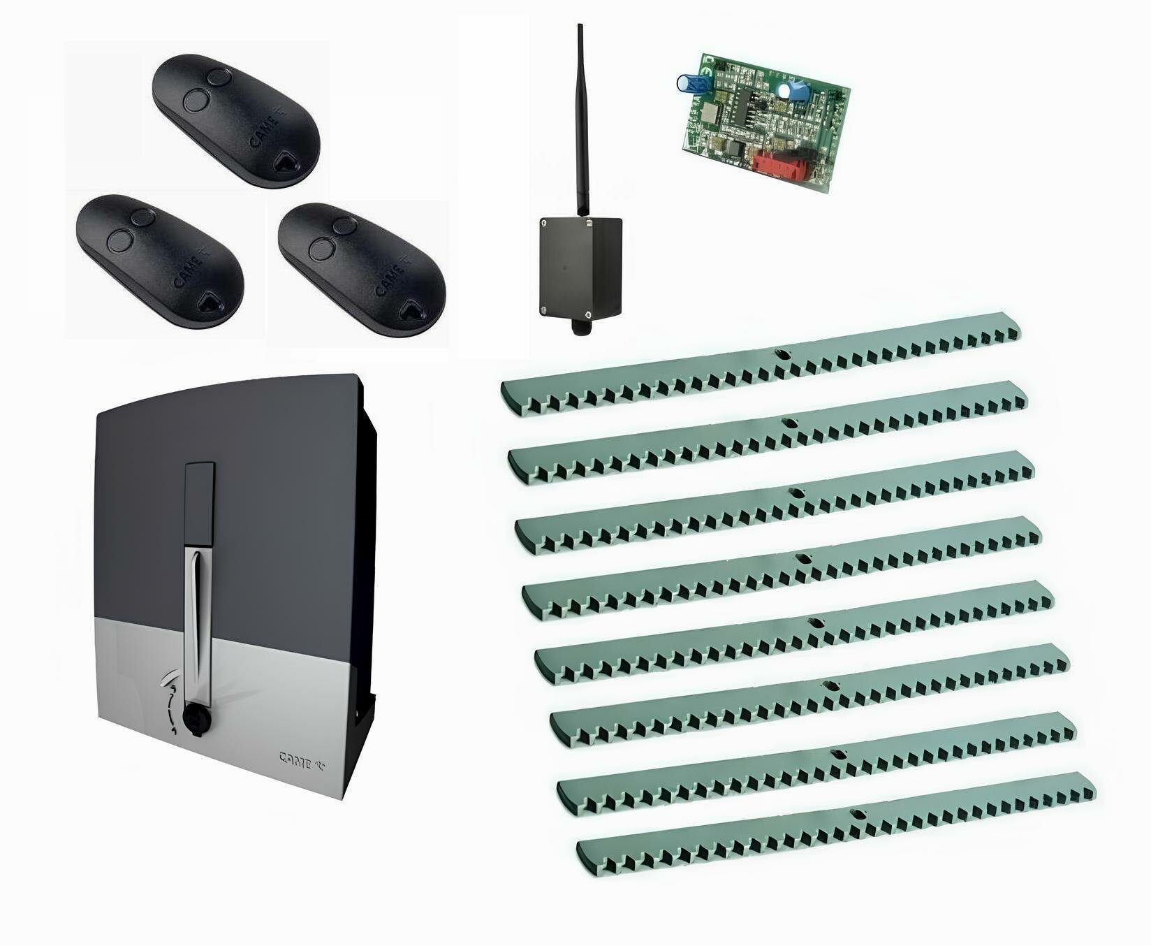 Автоматика для откатных ворот BXL04AGS KIT-KR8-BT-Т3, комплект: привод, радиоприемник, 3 пульта, 8 реек, Bluetooth-модуль