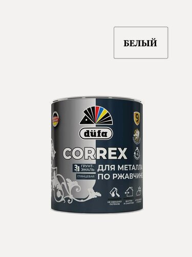 Изображение товара Грунт-эмаль по ржавчине гладкая Correx 3 в 1 RAL-9010 белый 2 л