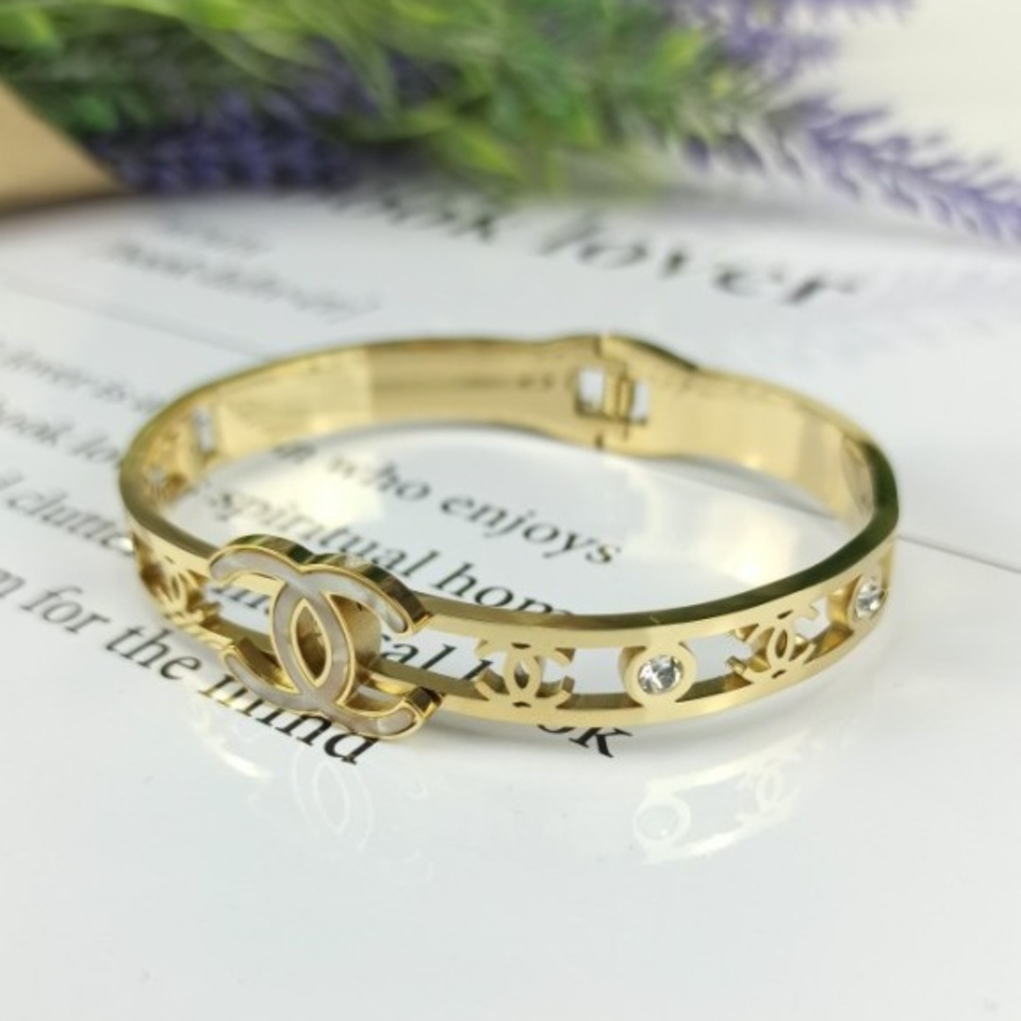 Моносерьга Chanel, аквамарин, golden — фото 1