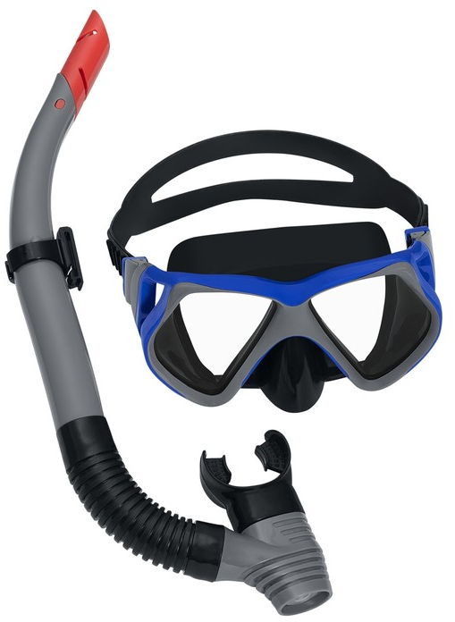 Набор для плавания Bestway 24069 Dominator Pro Snorkel Mask, 14+ черный/серый.