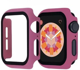 Чехол для Apple Watch 42mm со стеклом, малиновый