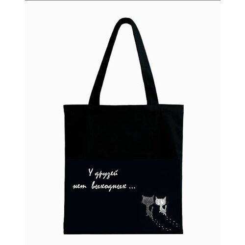 фото Сумка шоппер повседневная, текстиль, черный огненная птица