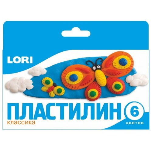 Пластилин LORI Классика 6 цветов (Пл-001) 6 цв. набор для творчества lori лори живопись пластилином букет из роз пк 042