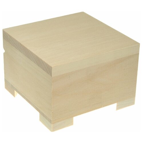 9х9 см Шкатулка деревянная из липы с плоской крышкой
