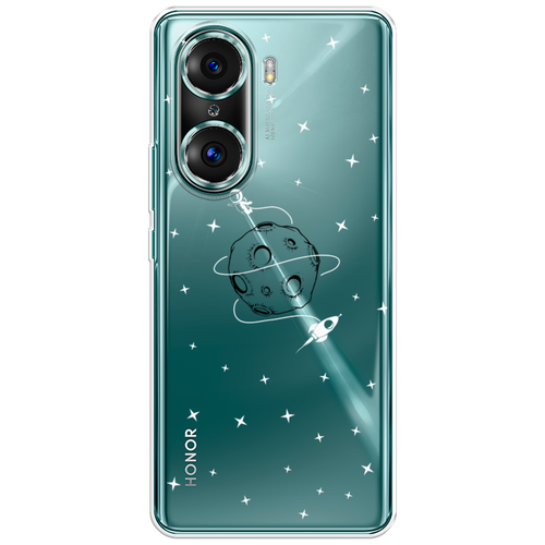 Силиконовый чехол на Honor 60 Pro / Хонор 60 Про Полет вокруг луны, прозрачный силиконовый чехол на honor 60 pro хонор 60 про ледники