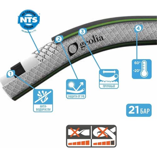 Шланг для полива GeoTech ø12.5 мм 10 м, ПВХ