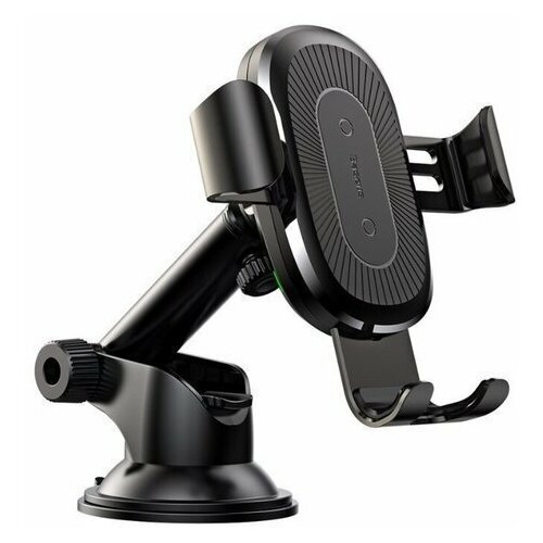 Держатель с беспроводной зарядкой Baseus Gravity Car Mount Osculum Type Черный WXYL-A01