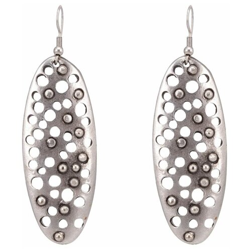 фото Серьги бижутерные овал (замок-крючок, бижутерный сплав, серебристый) 53233 otokodesign