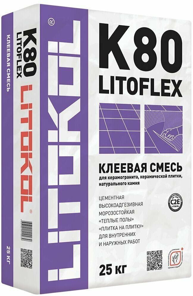 Клеевая смесь LitoFlex K80 25 кг.