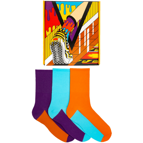 фото Носки, tatem socks, "яркие и сочные", размер 36-40, 3 пары