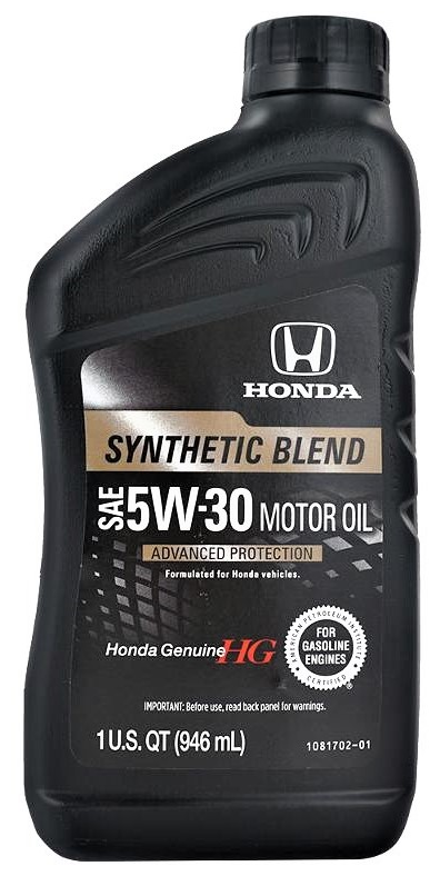 Полусинтетическое моторное масло Honda Synthetic Blend 5W30 SN, 0.946 л, 1 шт.