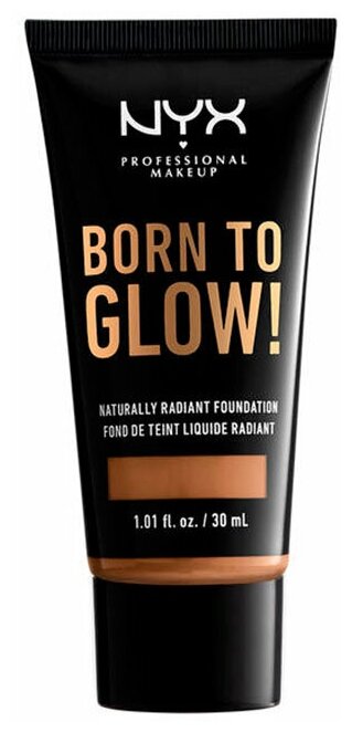 NYX professional makeup Тональный крем Born to glow!, 30 мл, оттенок: Warm honey