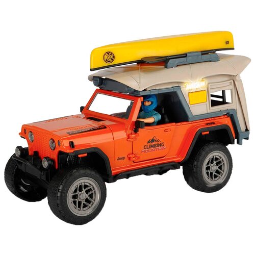 Набор техники Dickie Toys Playlife Camping (3835004) 1:24, 22 см, оранжевый/желтый/бежевый автокран dickie toys playlife санитарный сервис 3835005 1 24 21 5 см оранжевый серый голубой