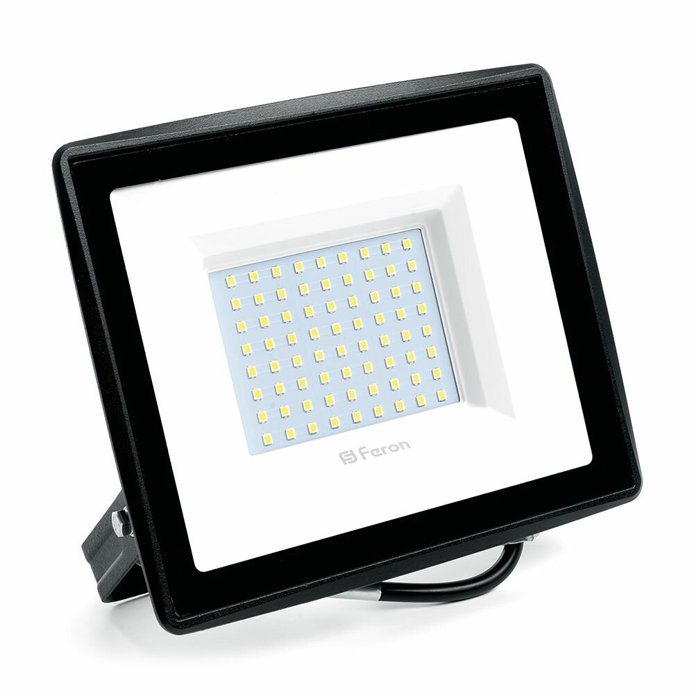 Прожектор светодиодный 2835 SMD 100W 4000K IP65 AC220V/50Hz, черный, LL-922 арт. 48108