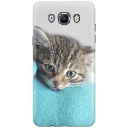 фото Cиликоновый чехол на samsung galaxy j7 (2016) / самсунг джей 7 2016 с принтом "котенок на пледе" gosso