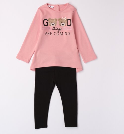 Комплект одежды Ido, размер 4A, черный, розовый