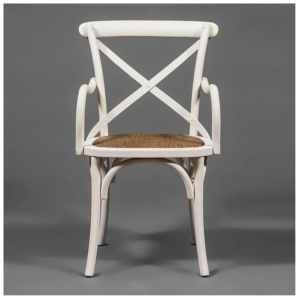 Стул с подлокотниками CROSS (mod.CB2008) (12 375) TetChair дерево береза, 91х55х52см, butter white - фотография № 2