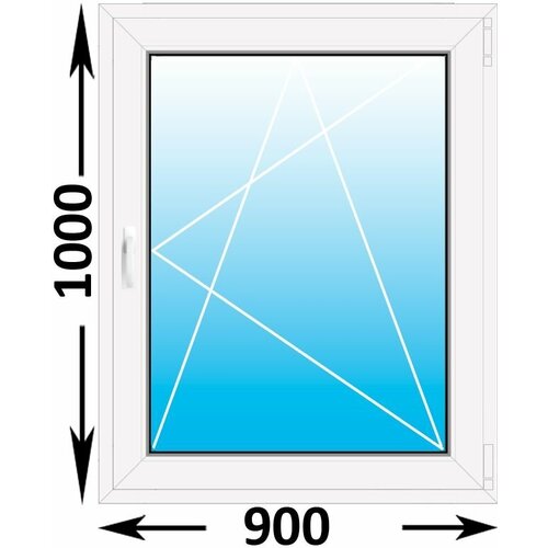 Пластиковое окно Melke одностворчатое 900x1000 (ширина Х высота) (900Х1000) окна пластиковые пвх 60 мм размер 500мм 500мм одностворчатое поворотно откидное стеклопакет двухкамерный 4 10 4 10 4 цвет графит
