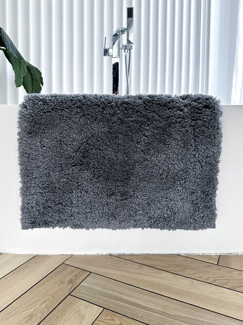Противоскользящий коврик Homy Mood, коврик в ванну и туалет 50 x 80 см, коврик для ванной и туалета серый