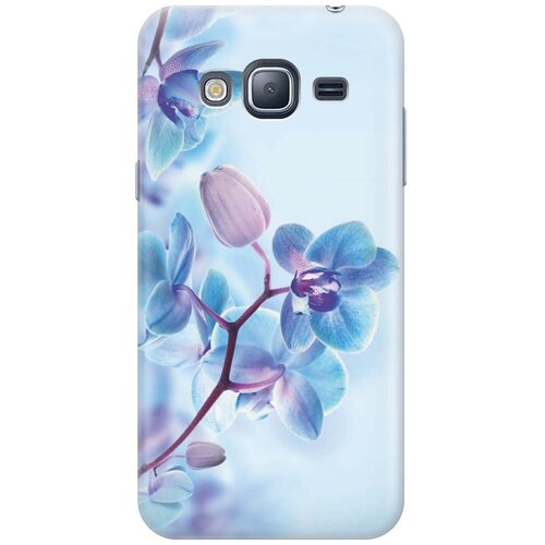 фото Cиликоновый чехол на samsung galaxy j3 (2016) / самсунг джей 3 2016 с принтом "синий цветок на синем" gosso