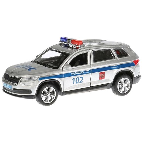Полицейский автомобиль ТЕХНОПАРК Skoda Kodiaq Полиция (KODIAQ-P), 12 см, серый/синий полицейский автомобиль полесье полиция 79664 17 5 см синий серый