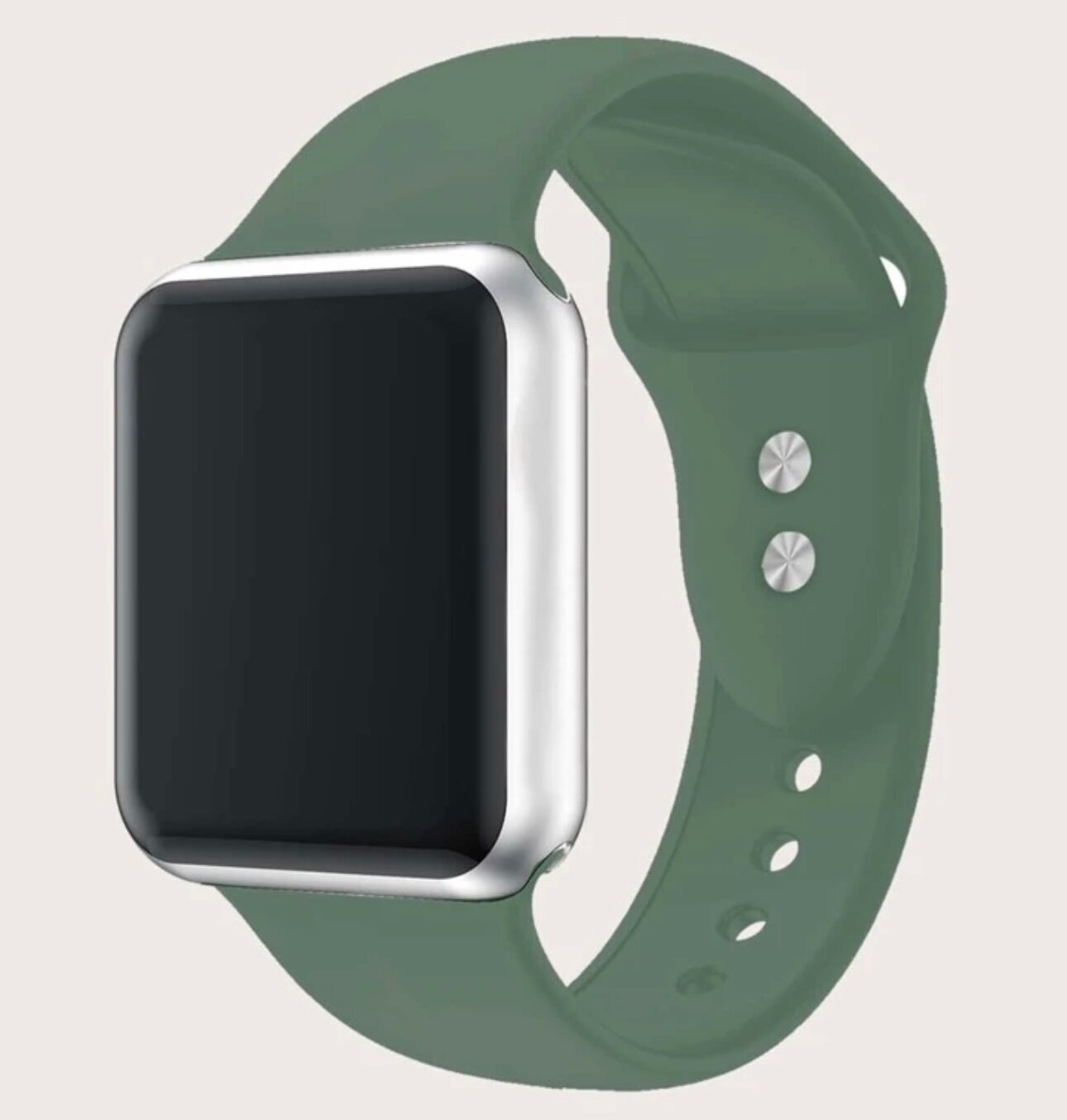 фото Ремешок для Apple Watch силиконовый / 42,44,45 мм / M, L / цвет темно-зелёный