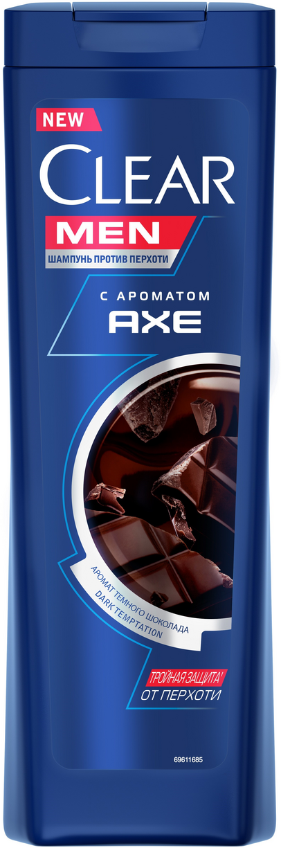 Шампунь для волос Clear Men Axe Dark Temptation против перхоти с ароматом темного шоколада, 380 мл - фото №15