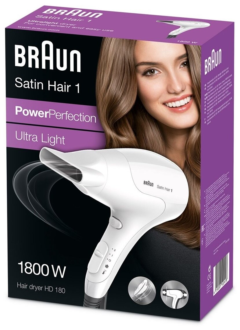 Braun Satin Hair 1 HD 180 фен - фотография № 4